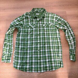 Men's Green Columbia Omni-Shade Button Down Long Sleeve Shirt Size XL